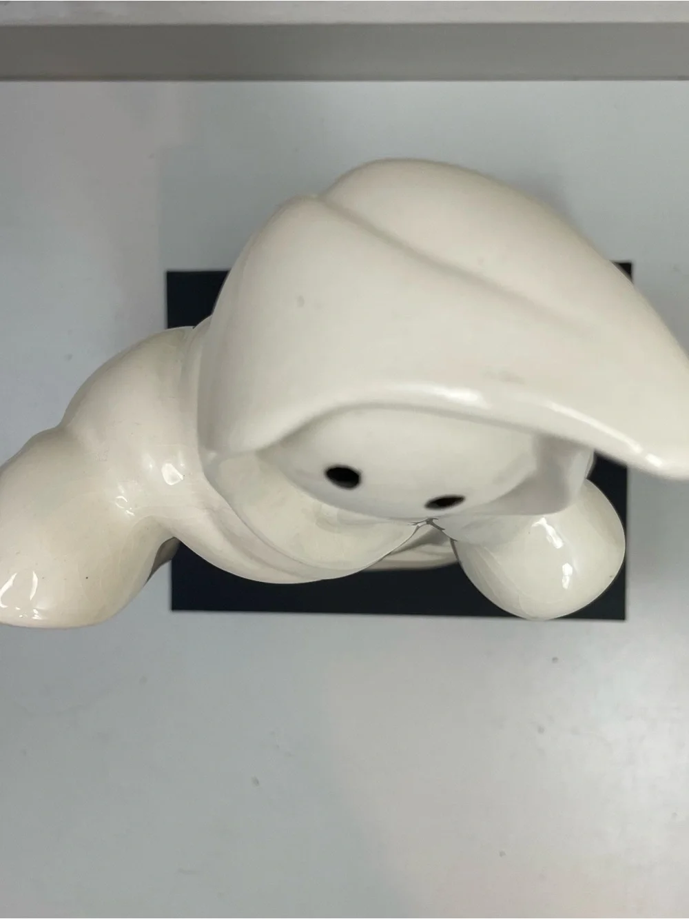 Vintage Ceramic Halloween Ghost Figurine 12” Gloss White Handmade